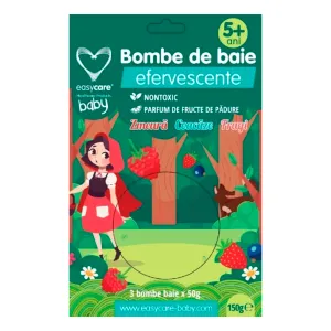 Easycare Baby Bombe de baie efervescente pentru copii cu parfum de fructe de padure, 3 bucati, Dasco
