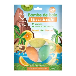 Easycare Baby Bombe de baie efervescente pentru copii parfum de fructe exotice, 3 bucati, Dasco