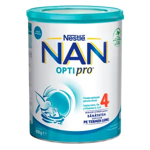 Nan Optipro 4, lapte pentru copii de varsta mica, de la 2 ani, Cutie x 800 grame, Nestle