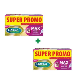 Pachet Corega Max Fixare+ Confort duo-pack, 2x40 g, Haleon Romania