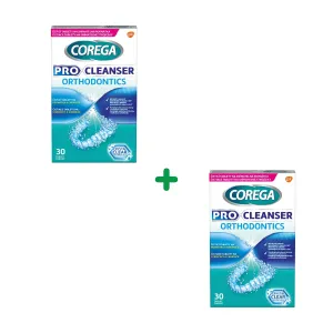 Pachet Corega Pro Cleanser Orthodontics, 30 tablete efervescente, Haleon