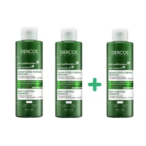 Pachet Dercos sampon antimatreata purificator, 250ml, Vichy