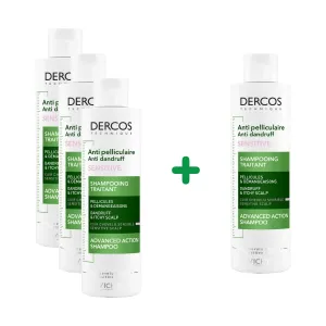 Pachet Dercos sampon antimatreata Sensitive  flacon x 200 ml, Vichy