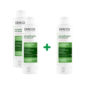 Pachet Dercos sampon antimatreata Sensitive; 200 ml;  Vichy