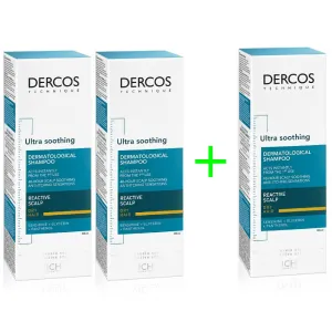 Pachet Dercos sampon ultracalmant pentru scalp sensibil si uscat, 200 ml, Vichy